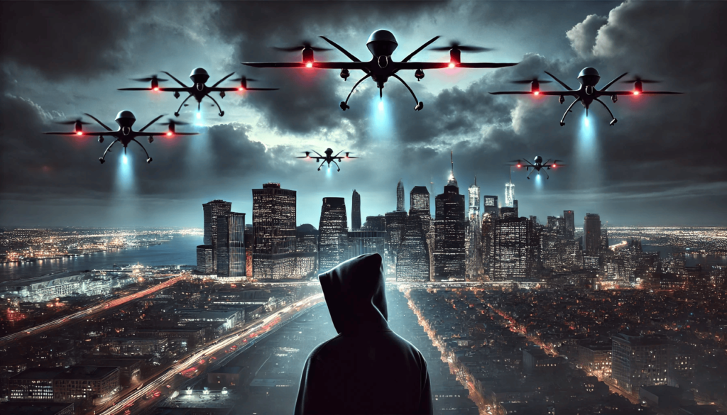 DALL·E 2025-01-04 12.21.02 - A cinematic, photorealistic image representing government secrecy and surveillance, inspired by the article title Silent Skies_ Why The New Jersey Dr